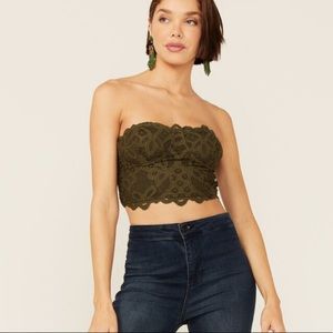 Free People Women's Army Olive Adella Corset Bralette army
